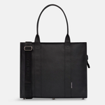 Large Structured Tote Bag in coated canvas - Black