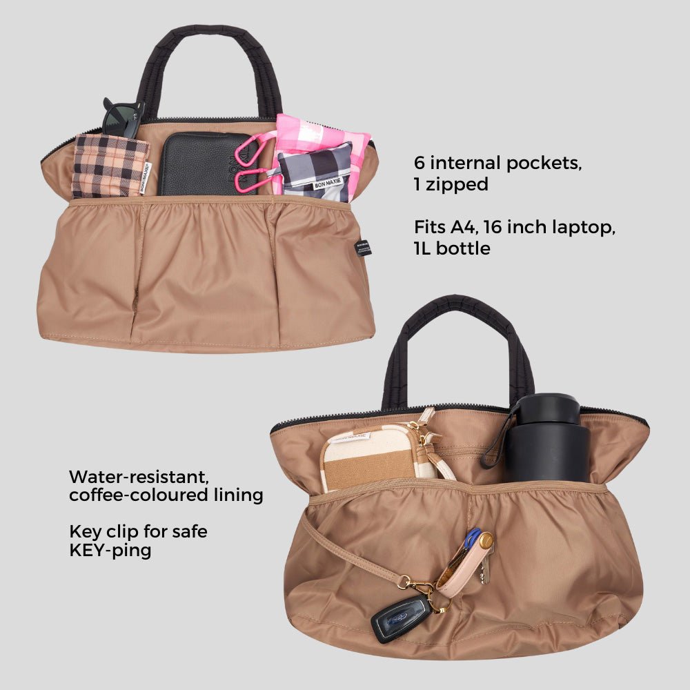 Large Puffy Pillow Crossbody Bag - Black Bags Gold