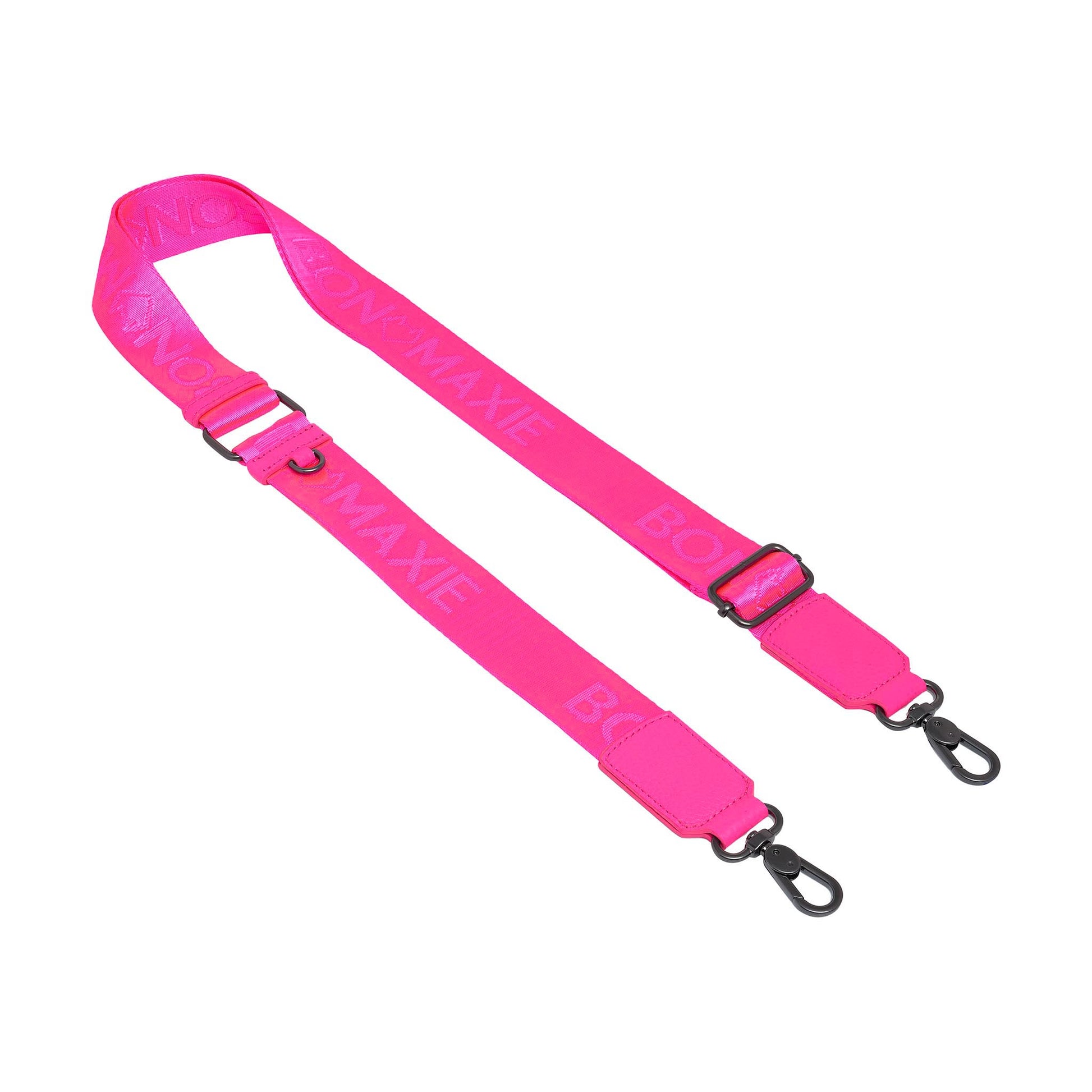 Logo Bag Strap - Neon Pink Bag Straps Brushed Gunmetal