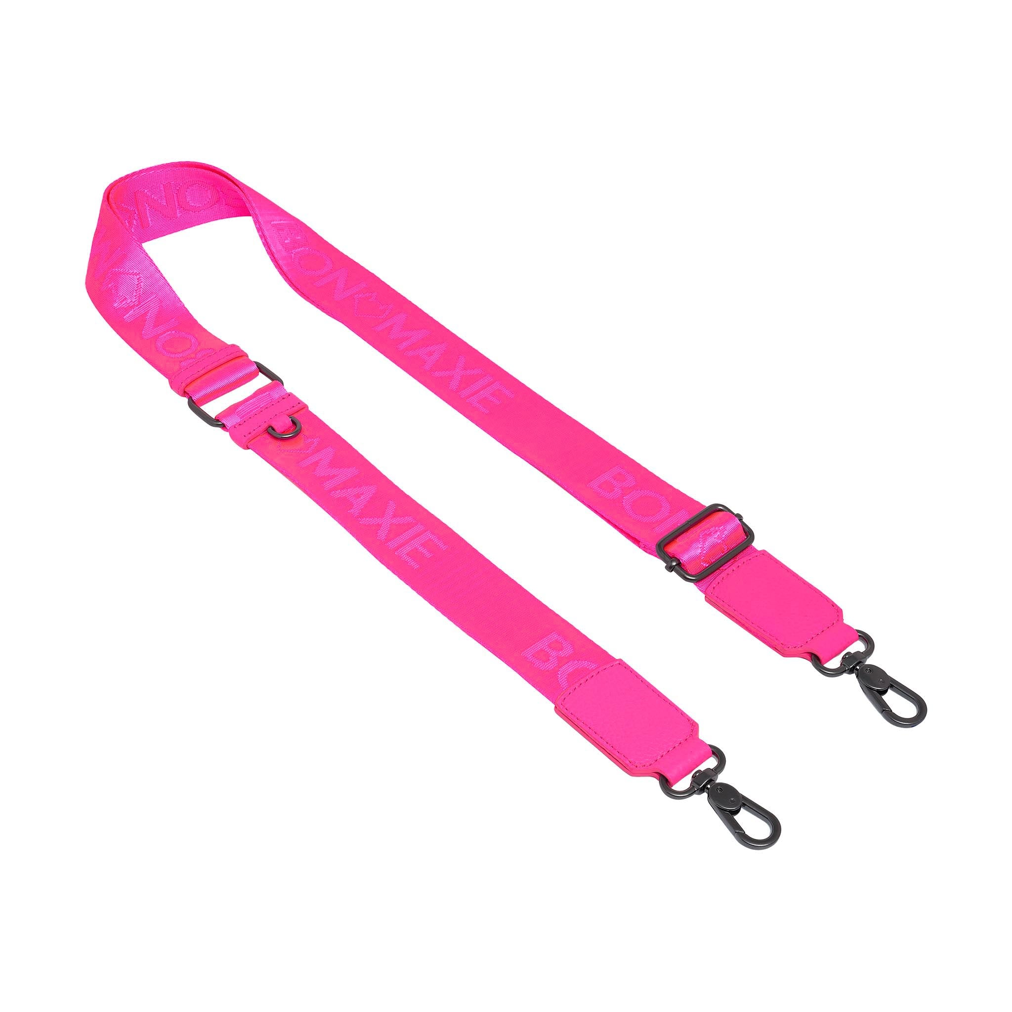 Logo Bag Strap - Neon Pink Bag Straps Brushed Gunmetal