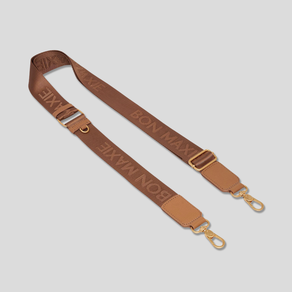 Logo Bag Strap with Leather -- Tan