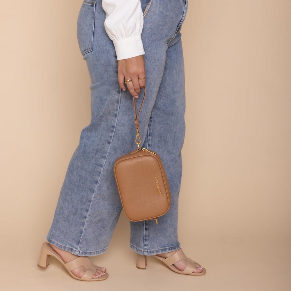 Mini Sidekick Wallet Crossbody Bag - Tan