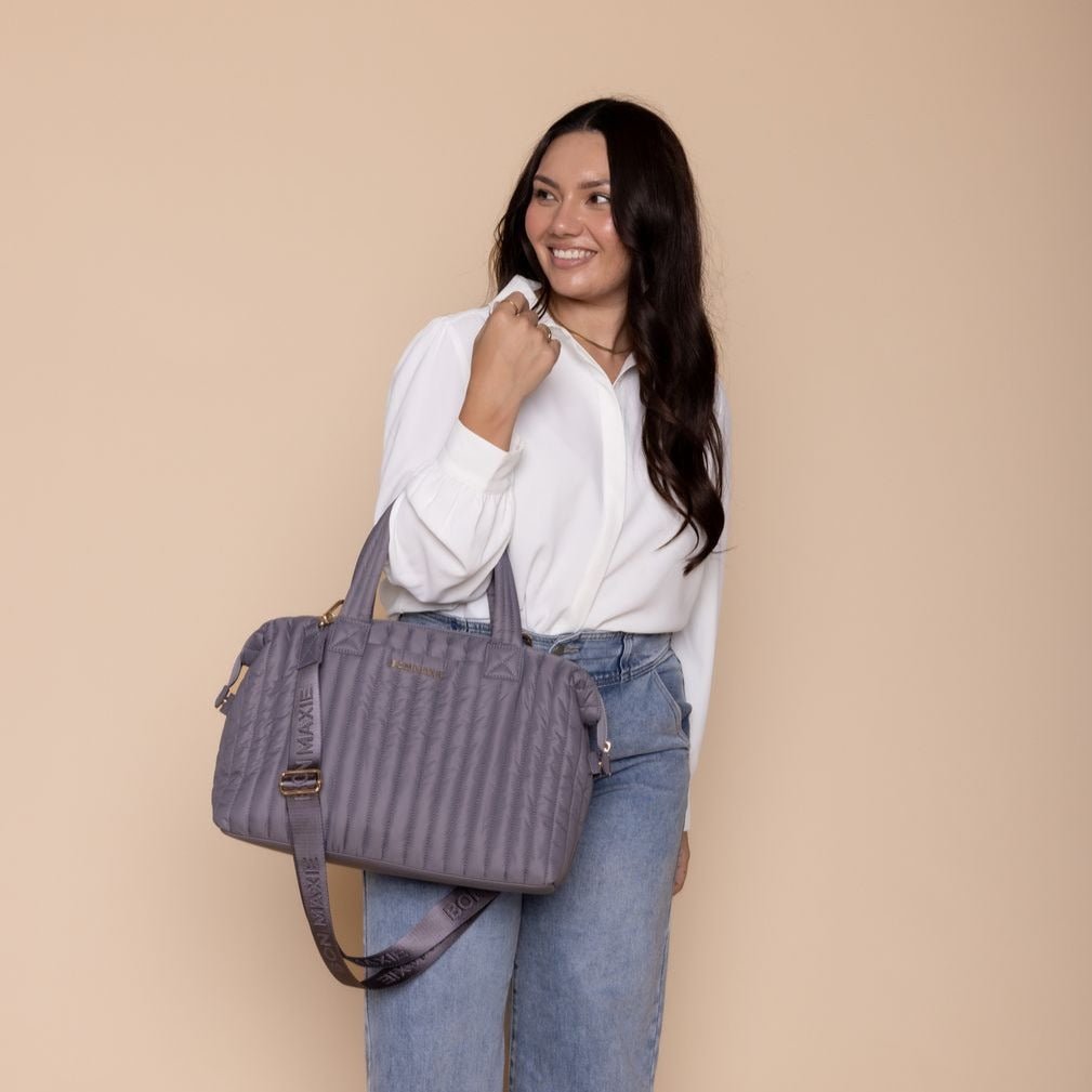 Large Puffy Pillow Crossbody Bag - Charcoal Bags Gold