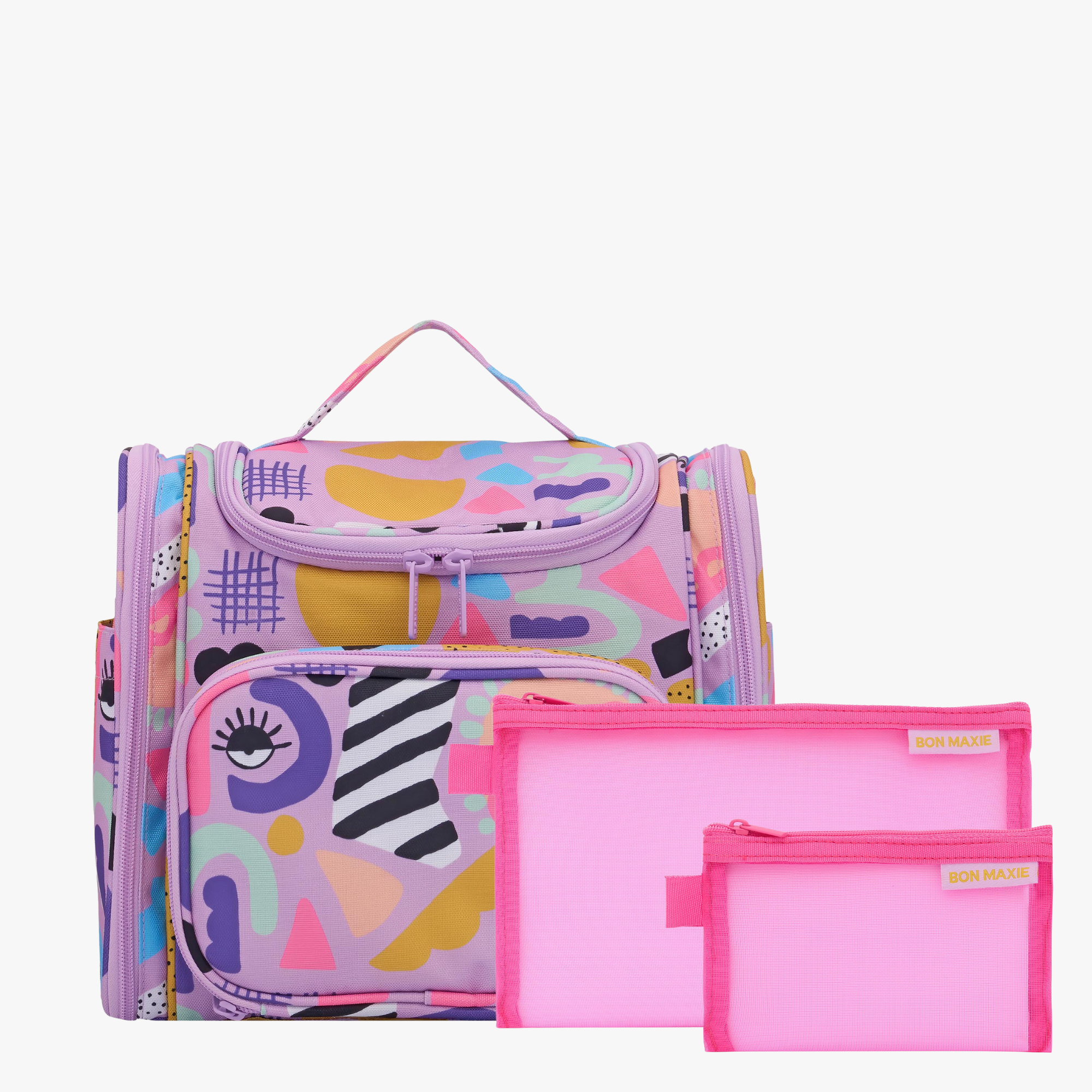 The Large Bon Voyage Travel Toiletry Bag + Detachable Pouch -- Eye Love Purple