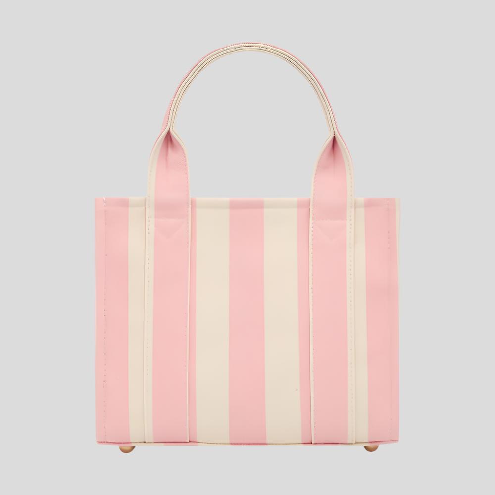 Micro Bon Vivant Structured Tote Bag - Blush Stripe Tote Bag
