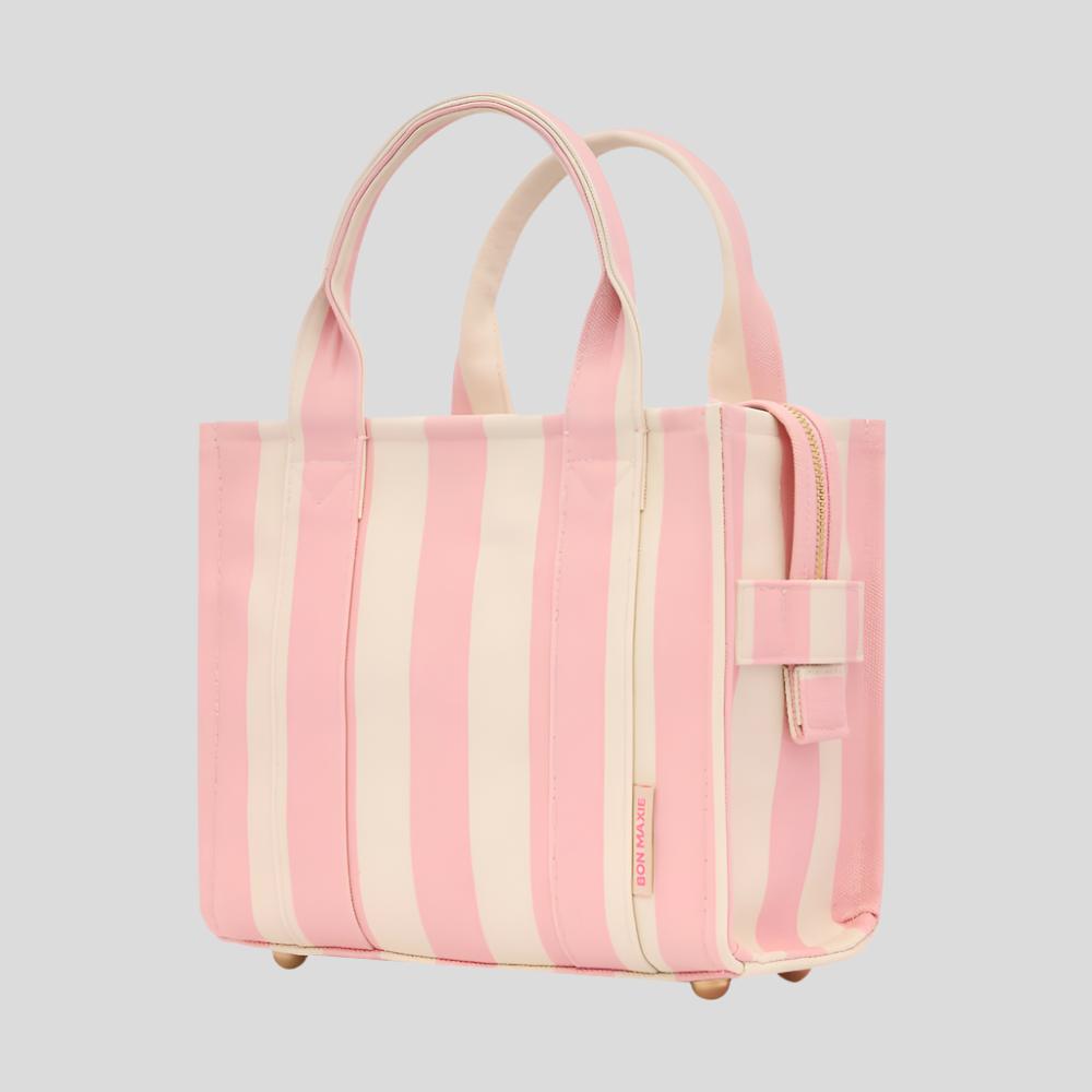 Micro Bon Vivant Structured Tote Bag - Blush Stripe Tote Bag