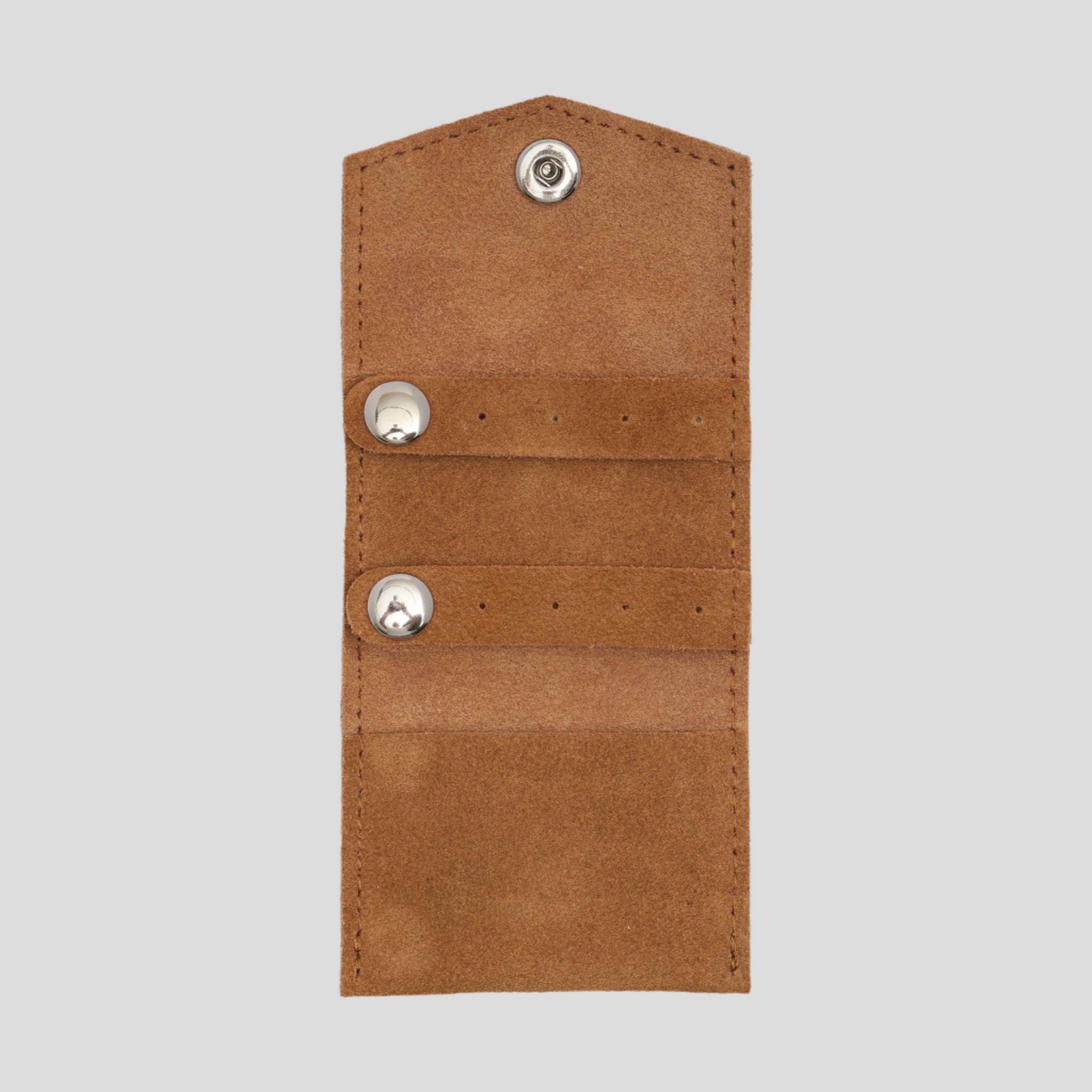 Mini Leather Jewellery Case -- Tan Suede