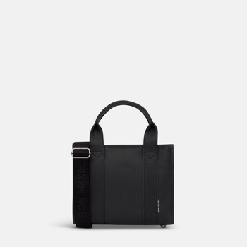 Micro Structured Tote Bag in coated canvas - Black