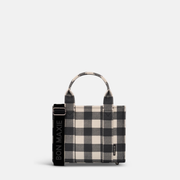 Micro Structured Tote Bag in signature coated canvas - Black Gingham