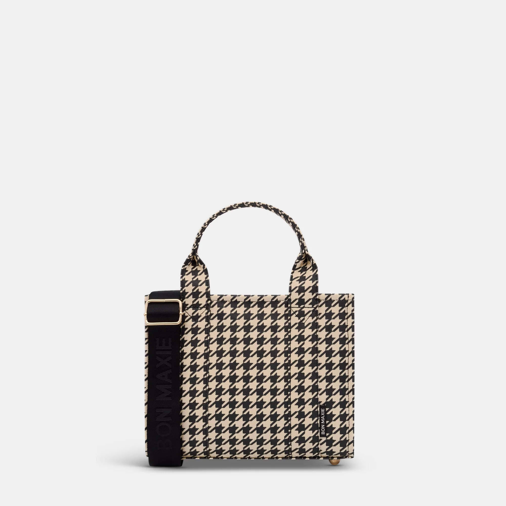 Micro Structured Tote Bag in signature coated canvas -- Houndstooth