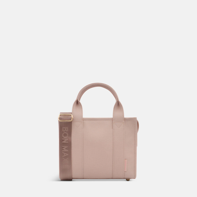 Micro Structured Tote Bag in signature coated canvas - Milk Tea