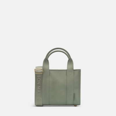 Micro Structured Tote Bag in signature coated canvas - Sage