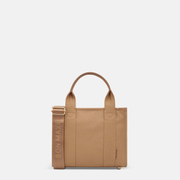Micro Structured Tote Bag in signature coated canvas - Tan
