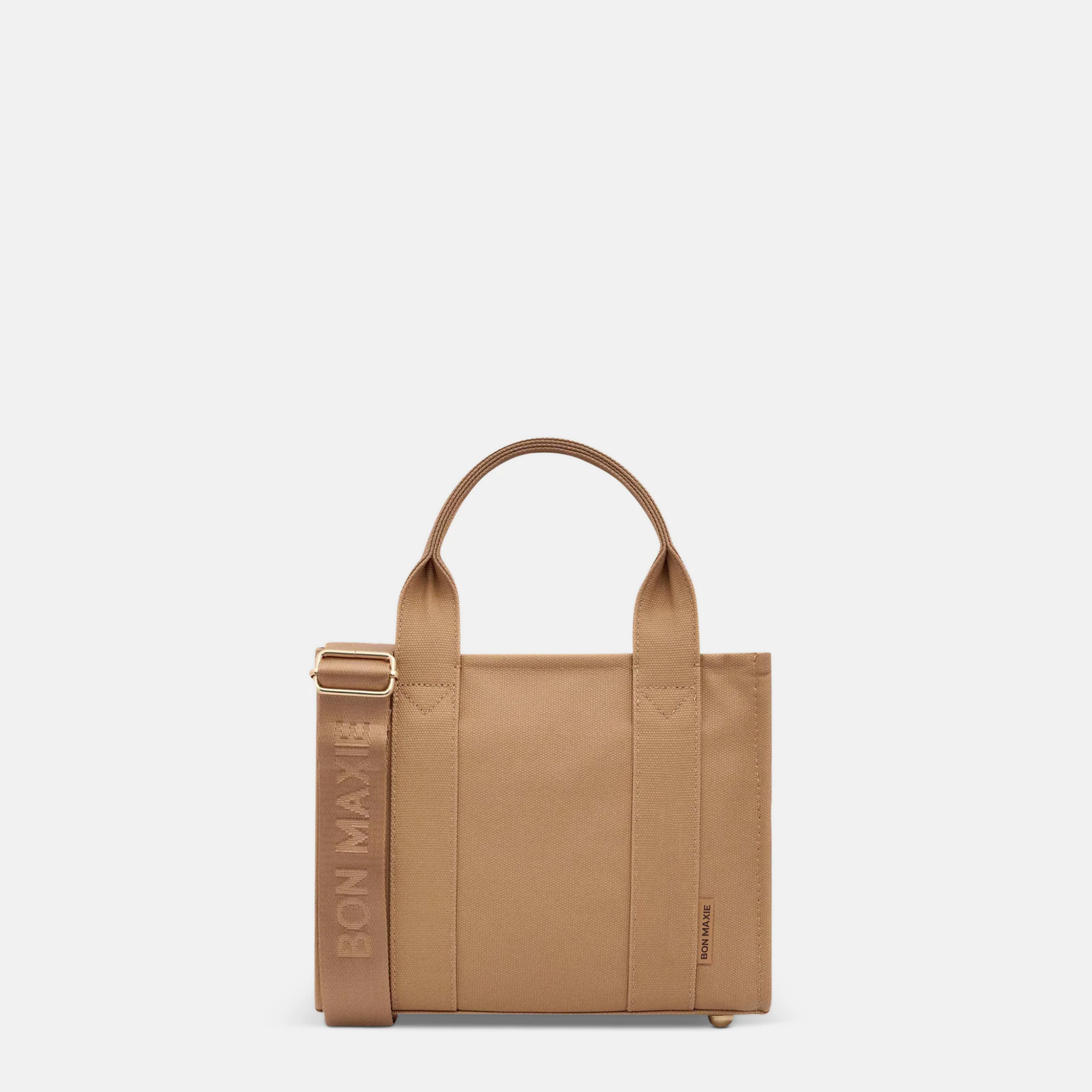 Micro Structured Tote Bag in signature coated canvas - Tan