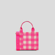 Micro Structured Tote Bag - Neon Pink Gingham
