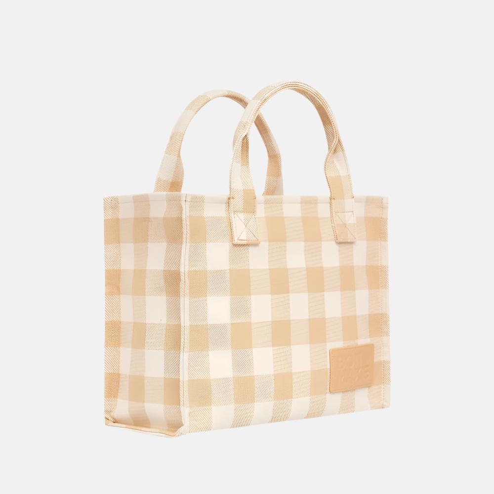 Mini Bon Vivant Structured Tote Bag - Almond Gingham Bags