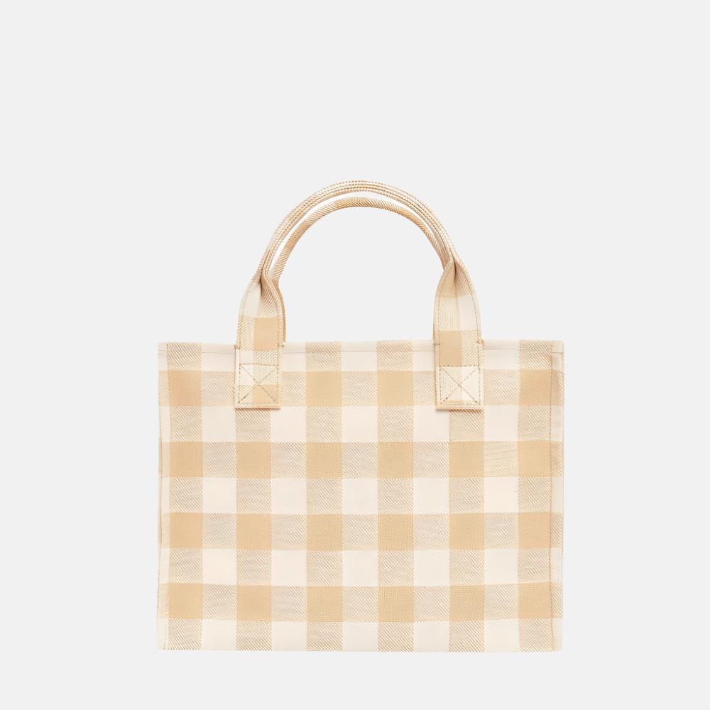 Mini Bon Vivant Structured Tote Bag - Almond Gingham Bags