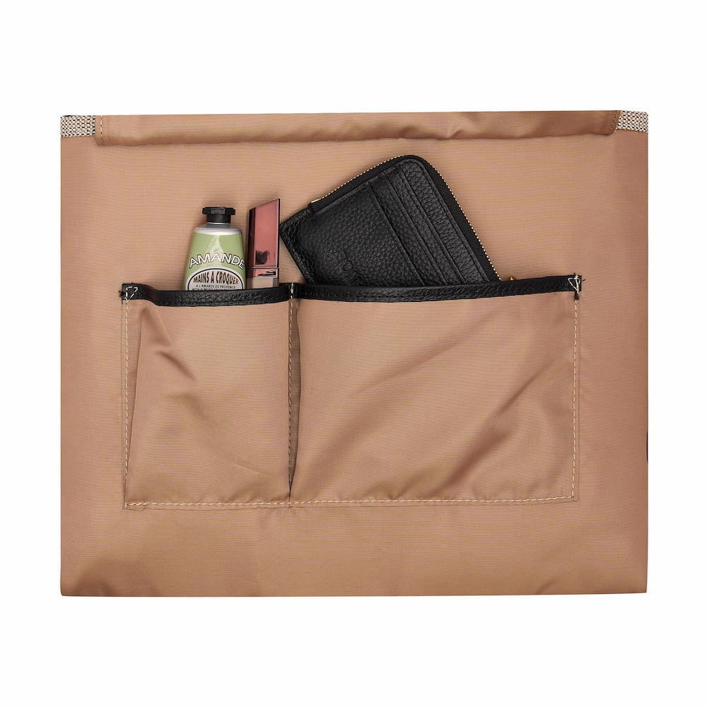 Mini Bon Vivant Tote Bag - Jute Canvas/Almond Leather