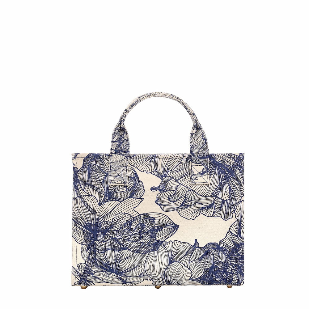 Mini Bon Vivant Tote Bag - Navy Floral