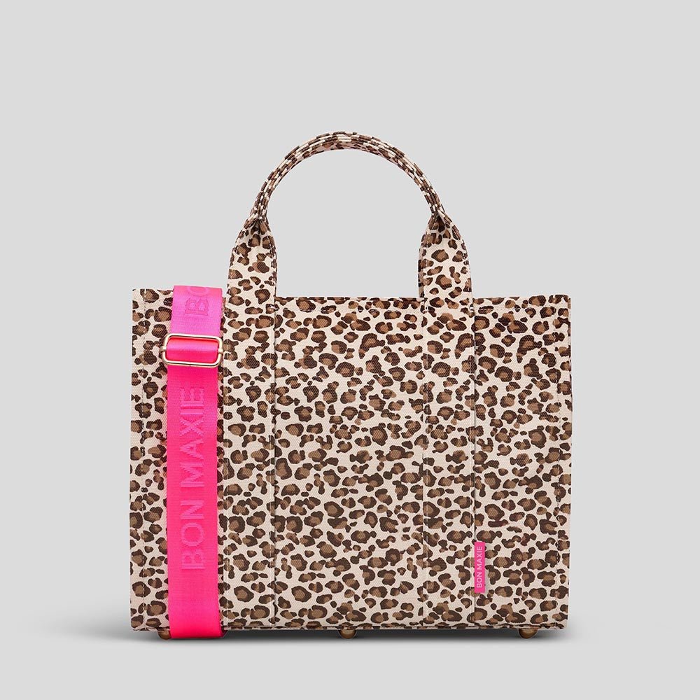 Mini Bon Vivant Structured Tote Bag 3.0 - Leopard/Neon Pink Bags