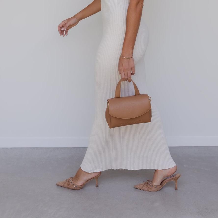 Mini Tryhard Leather Crossbody Bag -- Tan