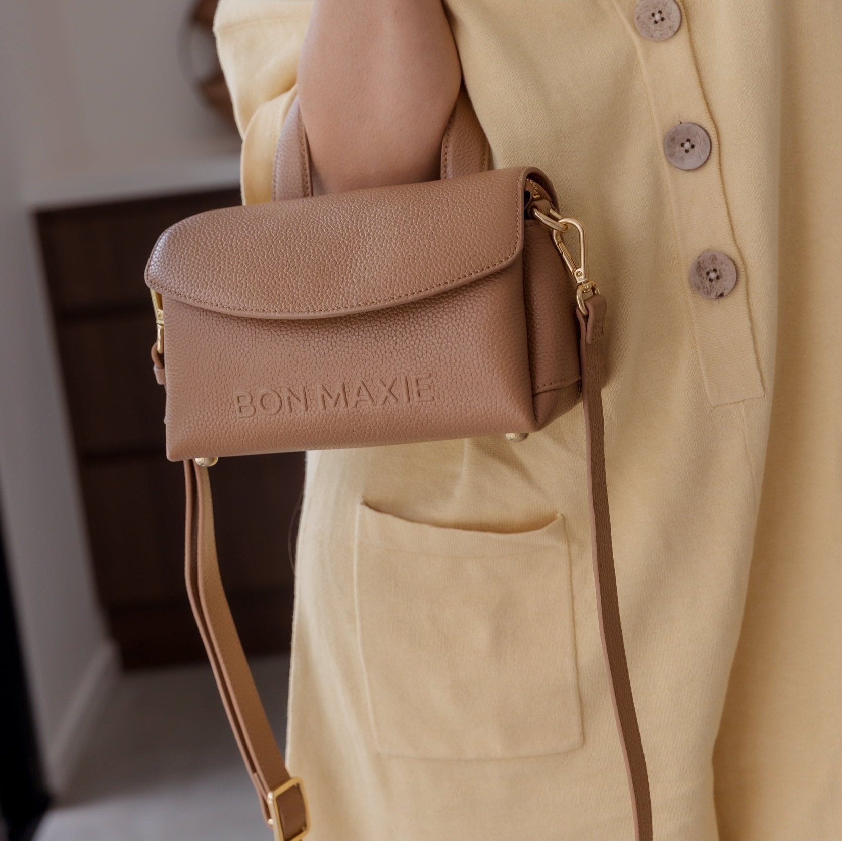 Mini Tryhard Bag Tan Womens Leather Handbag Bon Maxie BON MAXIE