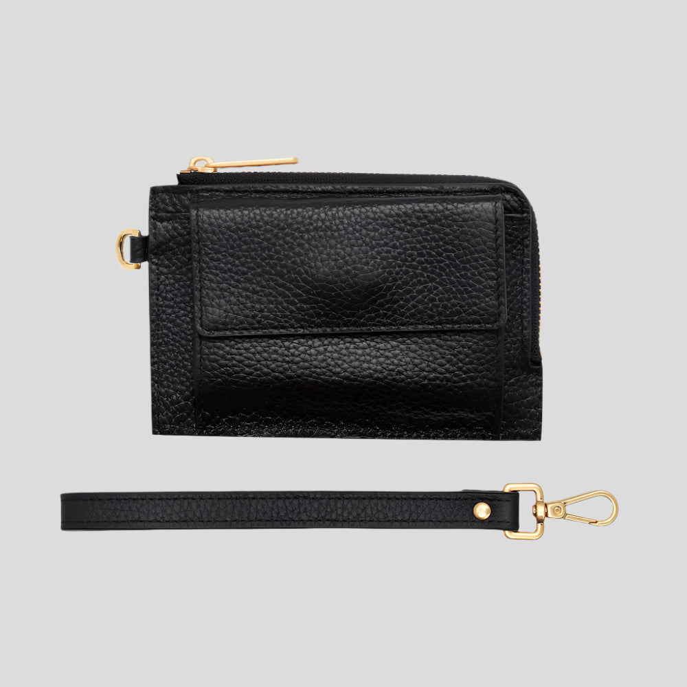 Everyday Mini Wallet - Black Wallets Brushed Gold