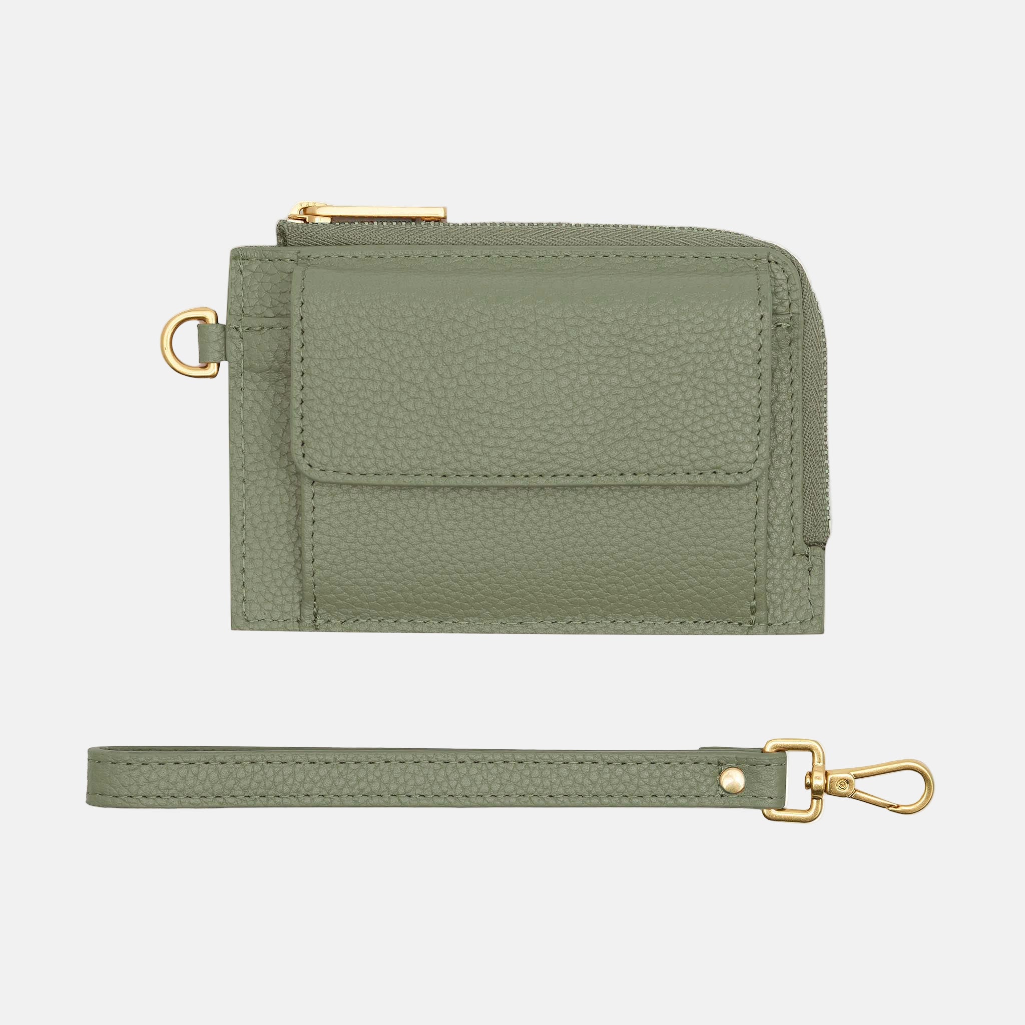 The Mini Wallet - Pebbled Leather -- Sage