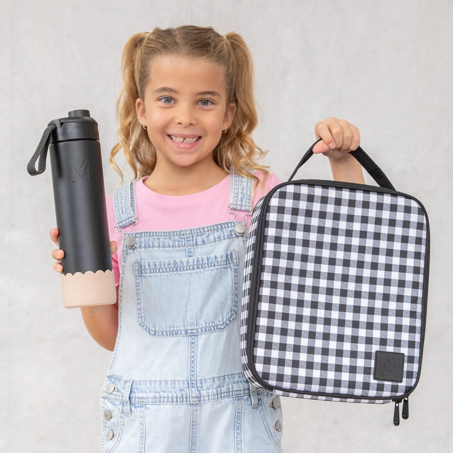 Insulated Lunch Bag Large -- Montii Black Gingham
