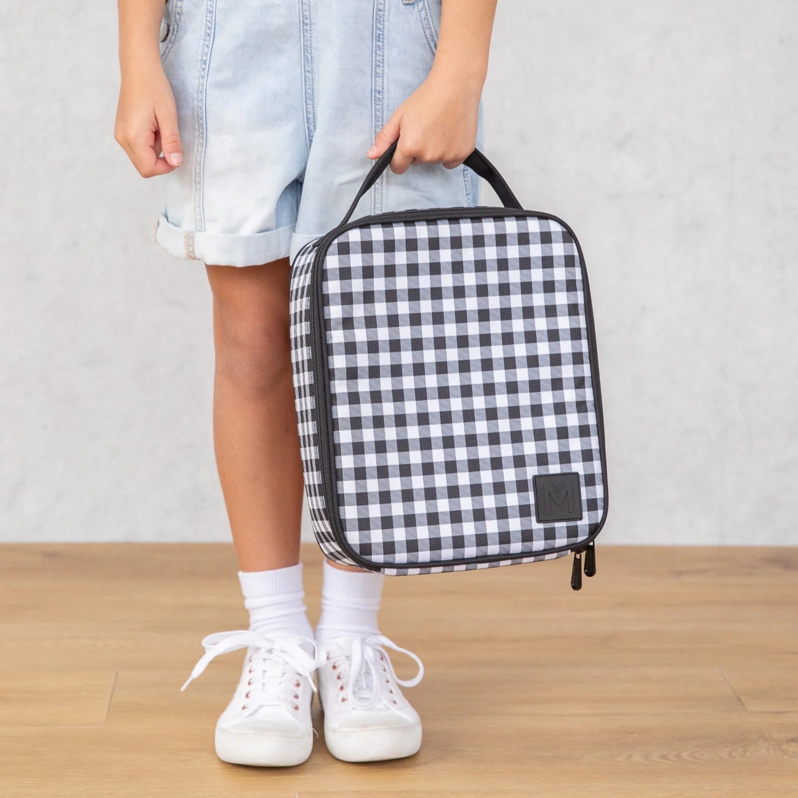 Insulated Lunch Bag Large -- Montii Black Gingham