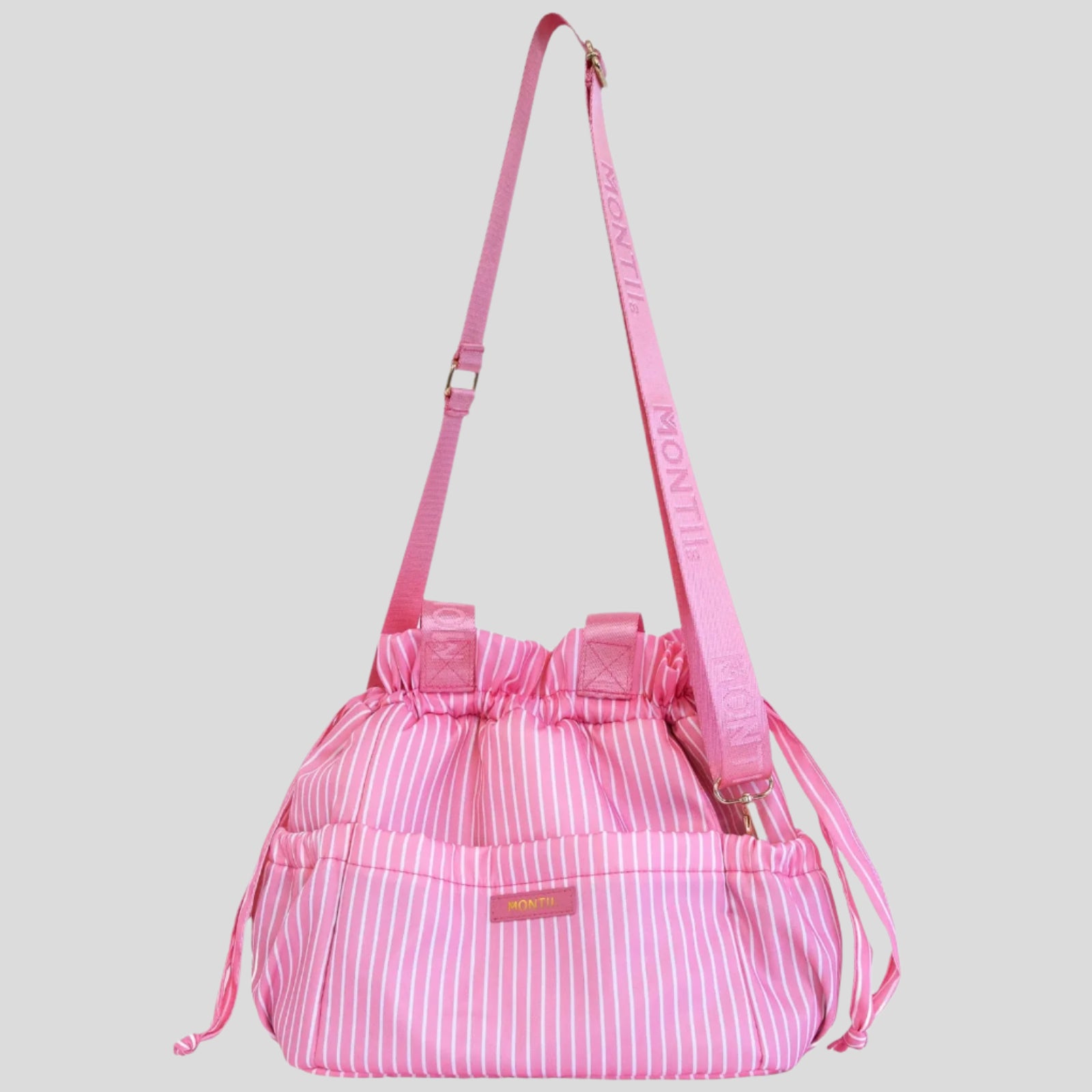 Insulated Lunch Tote Bag -- Montii Candy Stripe Camelia