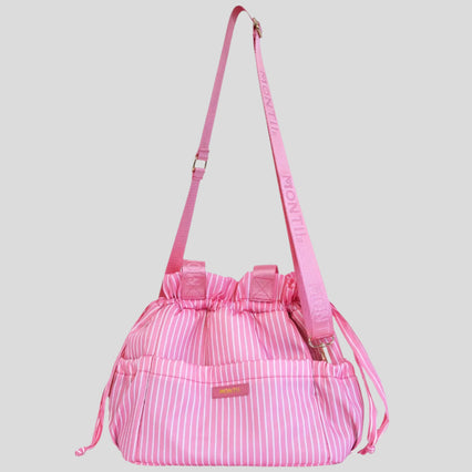 Insulated Lunch Tote Bag -- Montii Candy Stripe Camelia