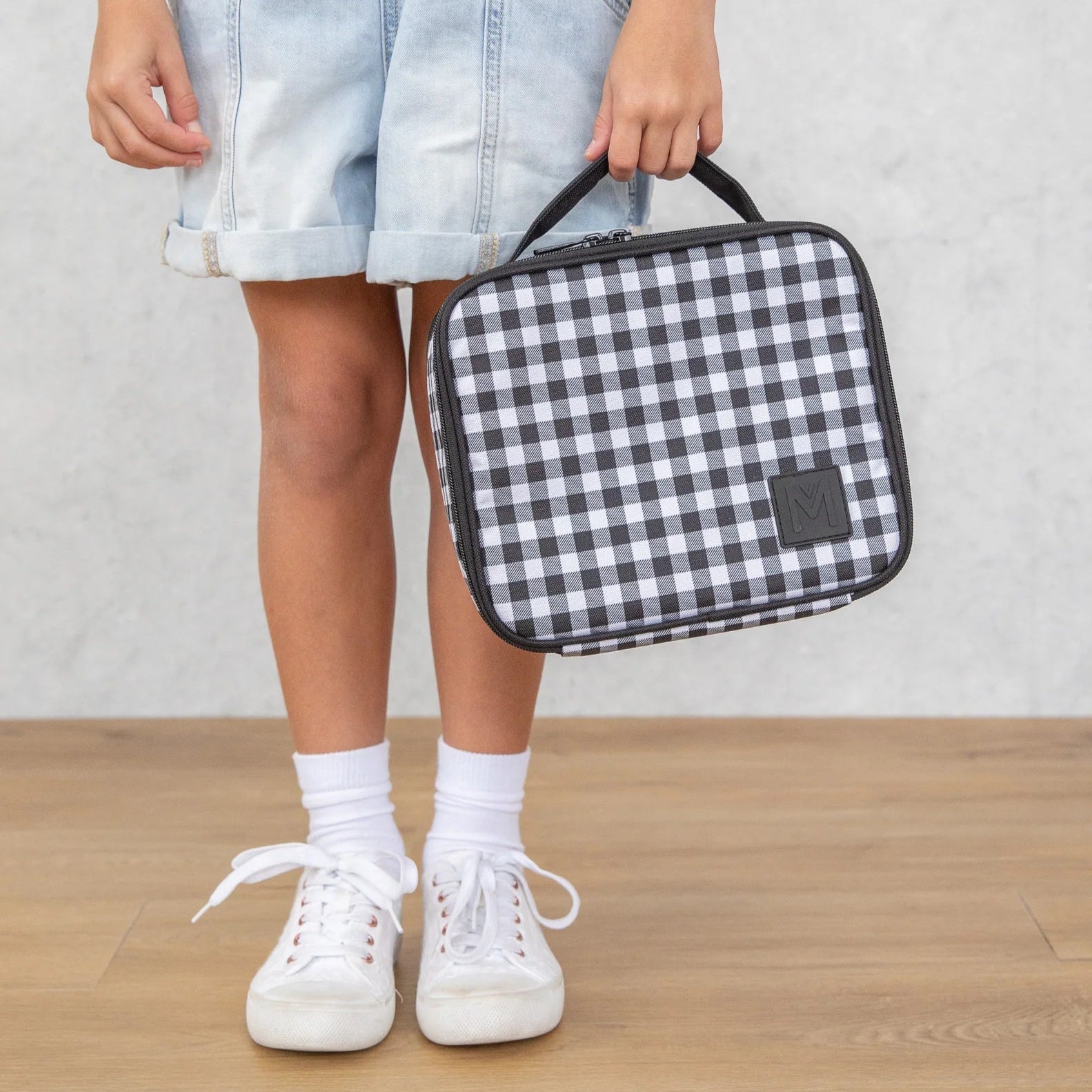 Insulated Lunch Bag Medium -- Montii Black Gingham
