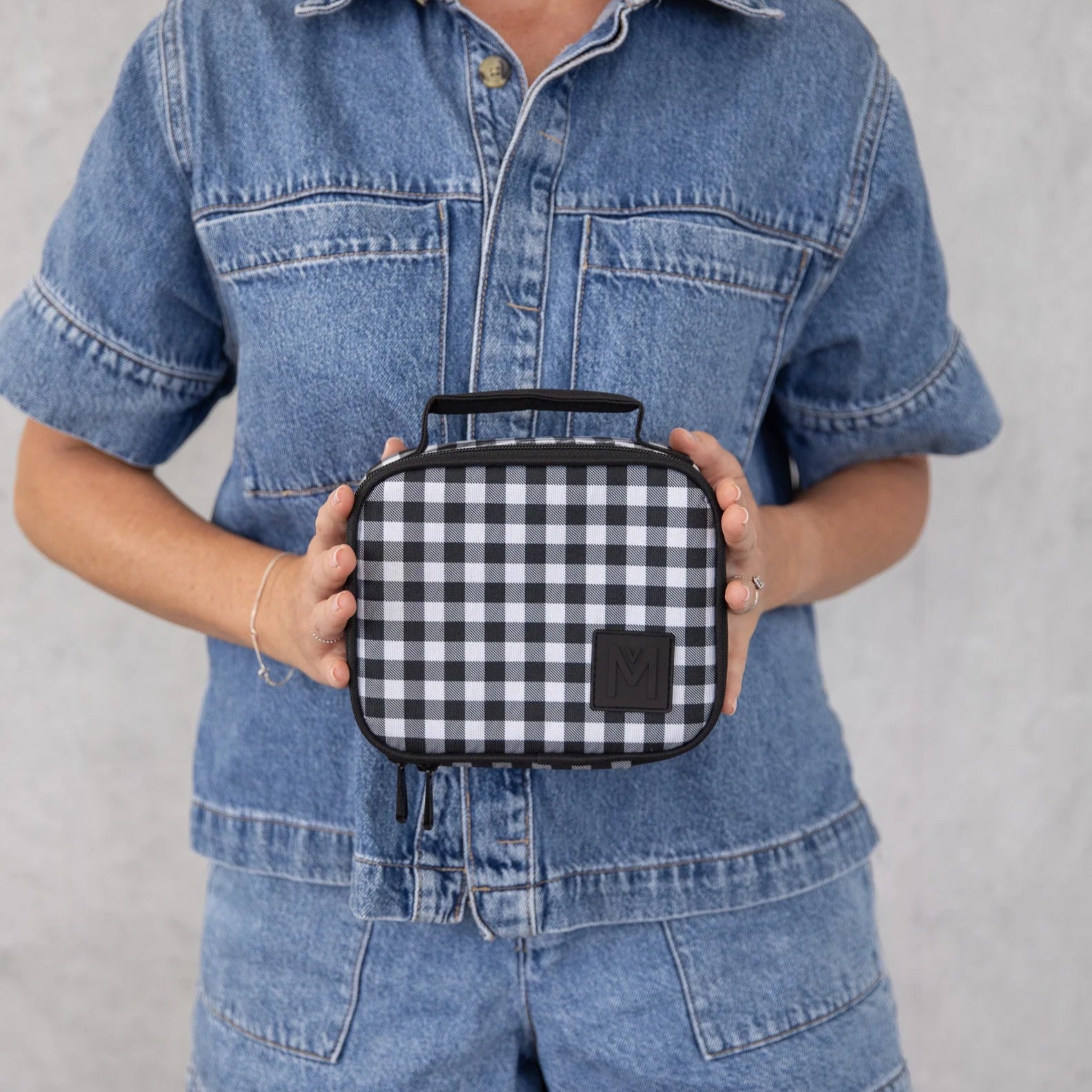 Insulated Lunch Bag Mini -- Montii Black Gingham