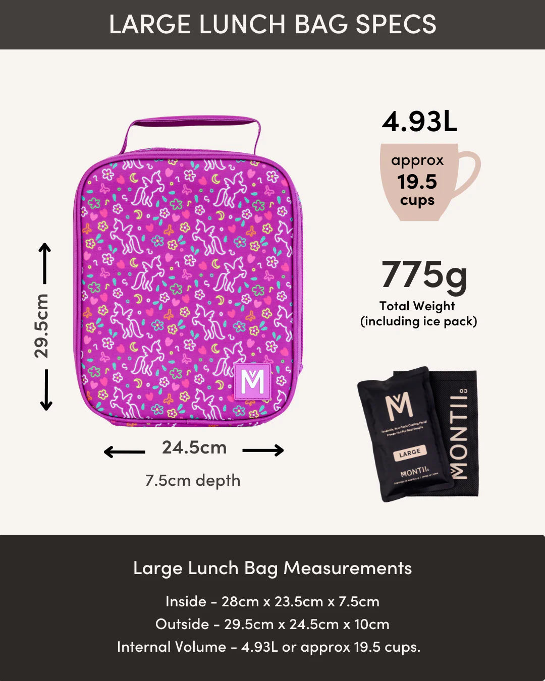 Insulated Lunch Bag Large -- Montii Safari