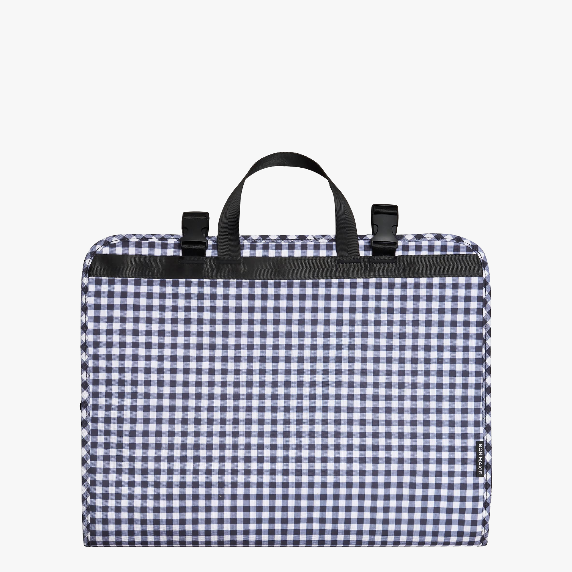 Multi-Pocket Hanging Packing Cube with compression - Black Gingham