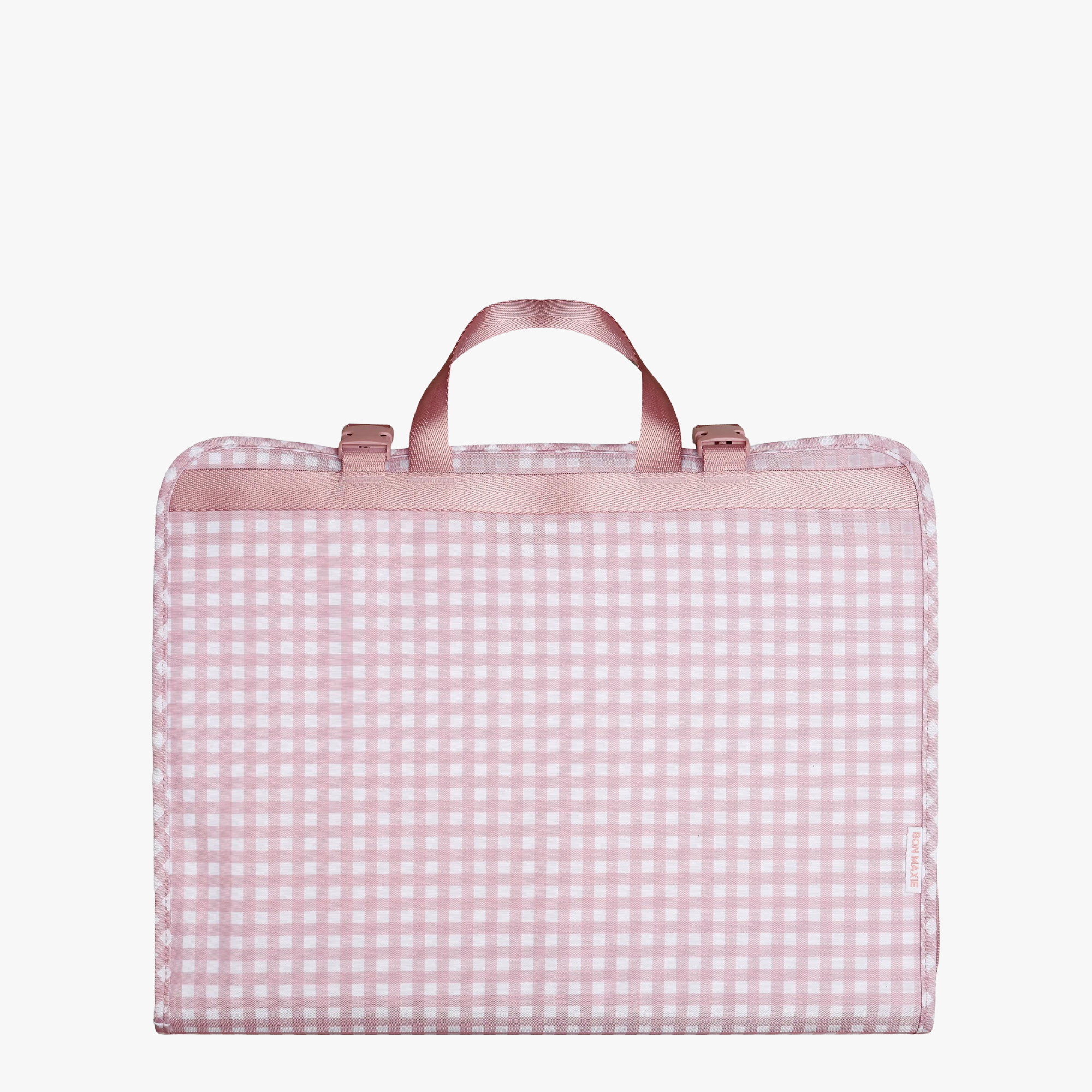 Multi-Pocket Hanging Packing Cube with compression - Milk Tea Gingham