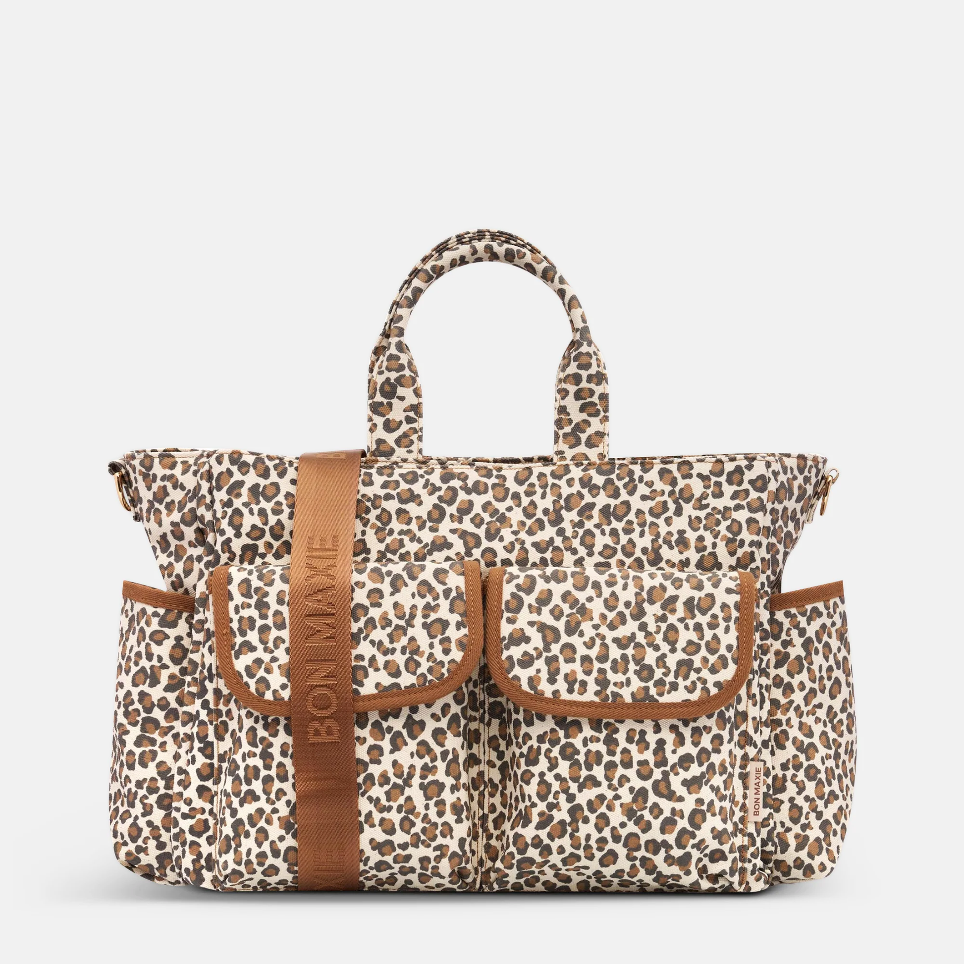Multi-Pocket Tote Bag in signature coated canvas -- Leopard – BON