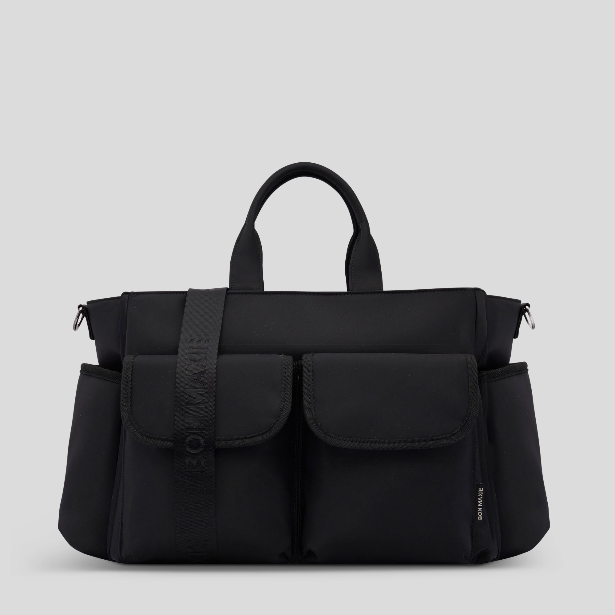 Everyday Multi-Pocket Tote Bag -- Black Nylon