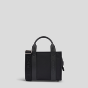 Micro Structured Tote Bag in nylon with leather -- Black