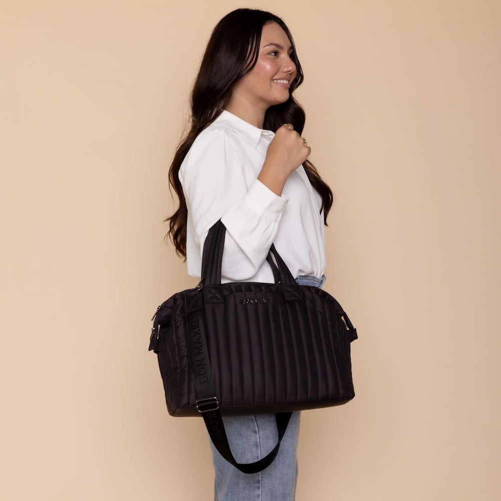 Large Puffy Pillow Crossbody Bag - Black Bags Gold
