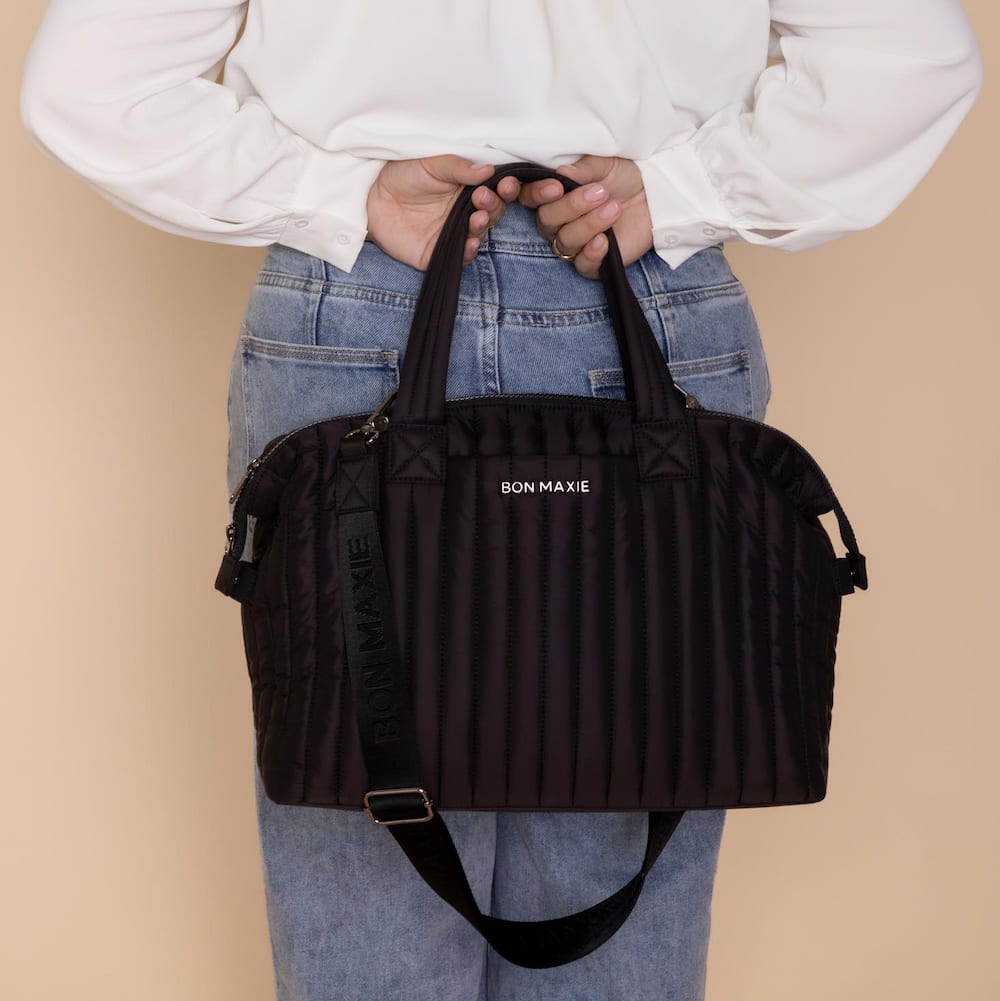 Large Puffy Pillow Crossbody Bag - Black Bags Gold