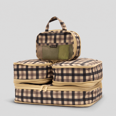 Space-Saving Compression Packing Cube Set - Tartan