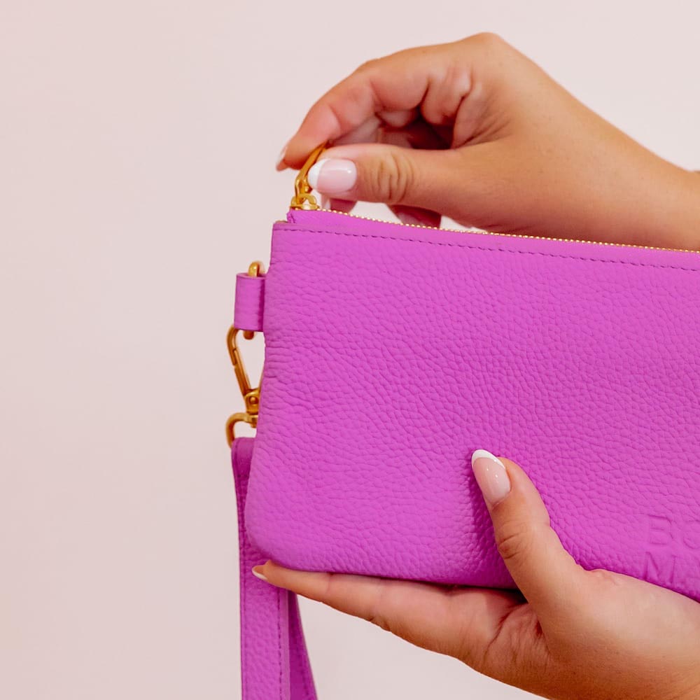 Phone Wallet Pouch - Fuchsia Wallets FUCHSIA BRUSHED GOLD