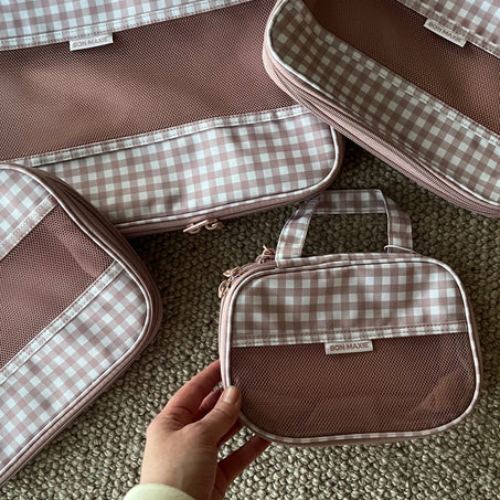 MaxPack Compression Packing Cubes -- Milk Tea Gingham
