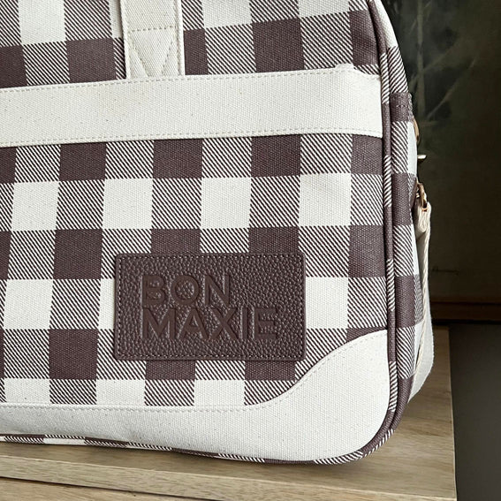 Bon Voyage Weekender Bag -- Chocolate Gingham