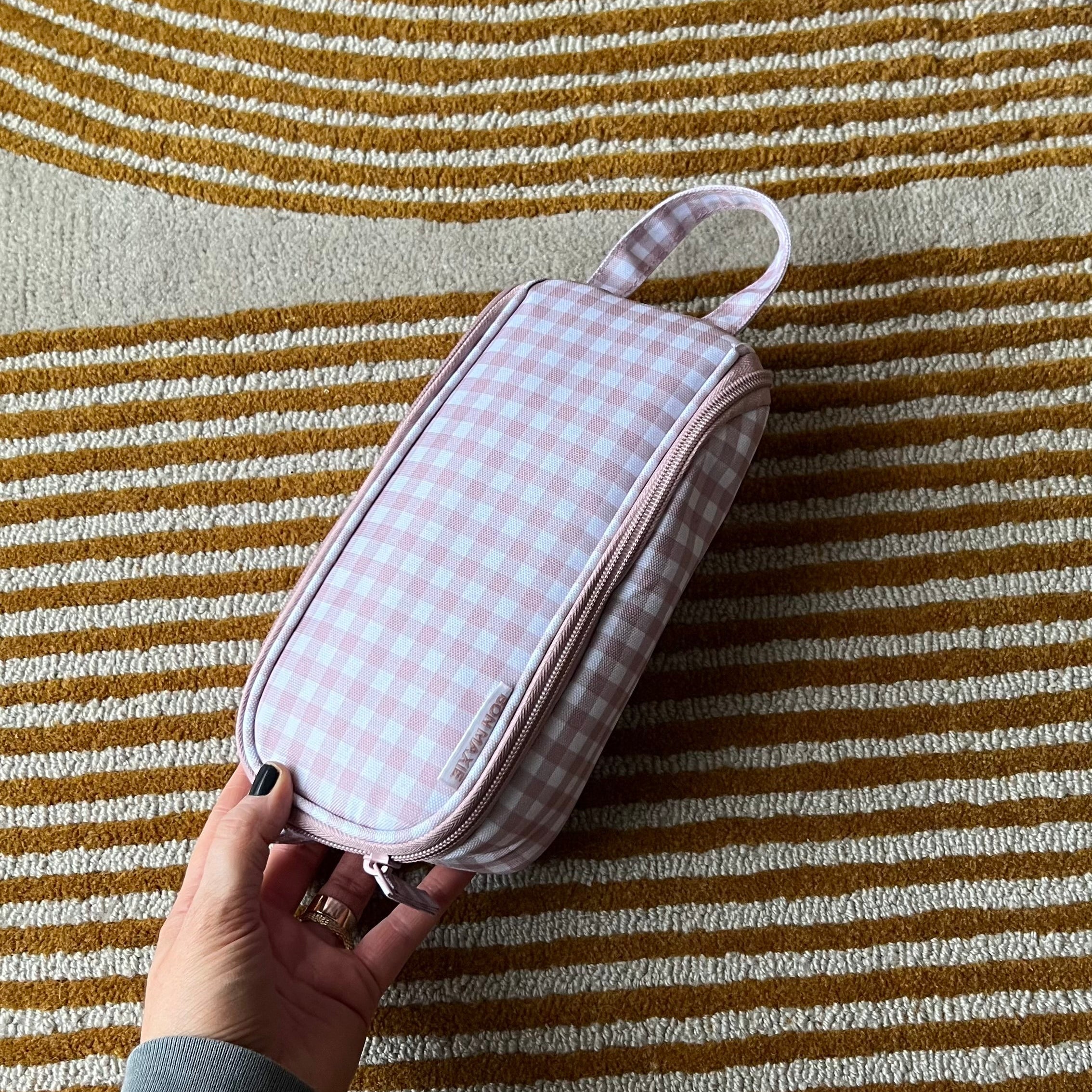 Everyday Slimline Toiletry Bag -- Milk Tea Gingham