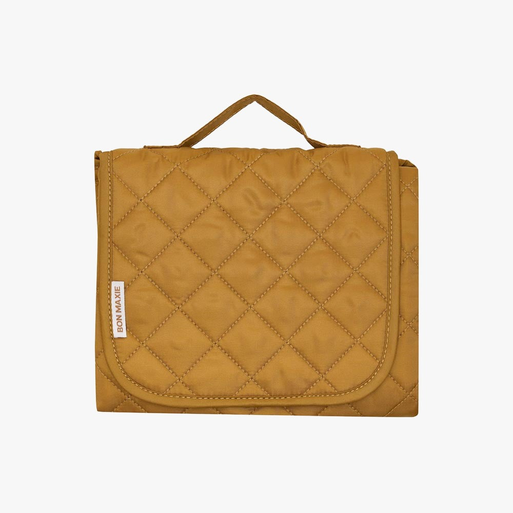 Quilted Change Mat Nappy Clutch Khaki Gold BON MAXIE