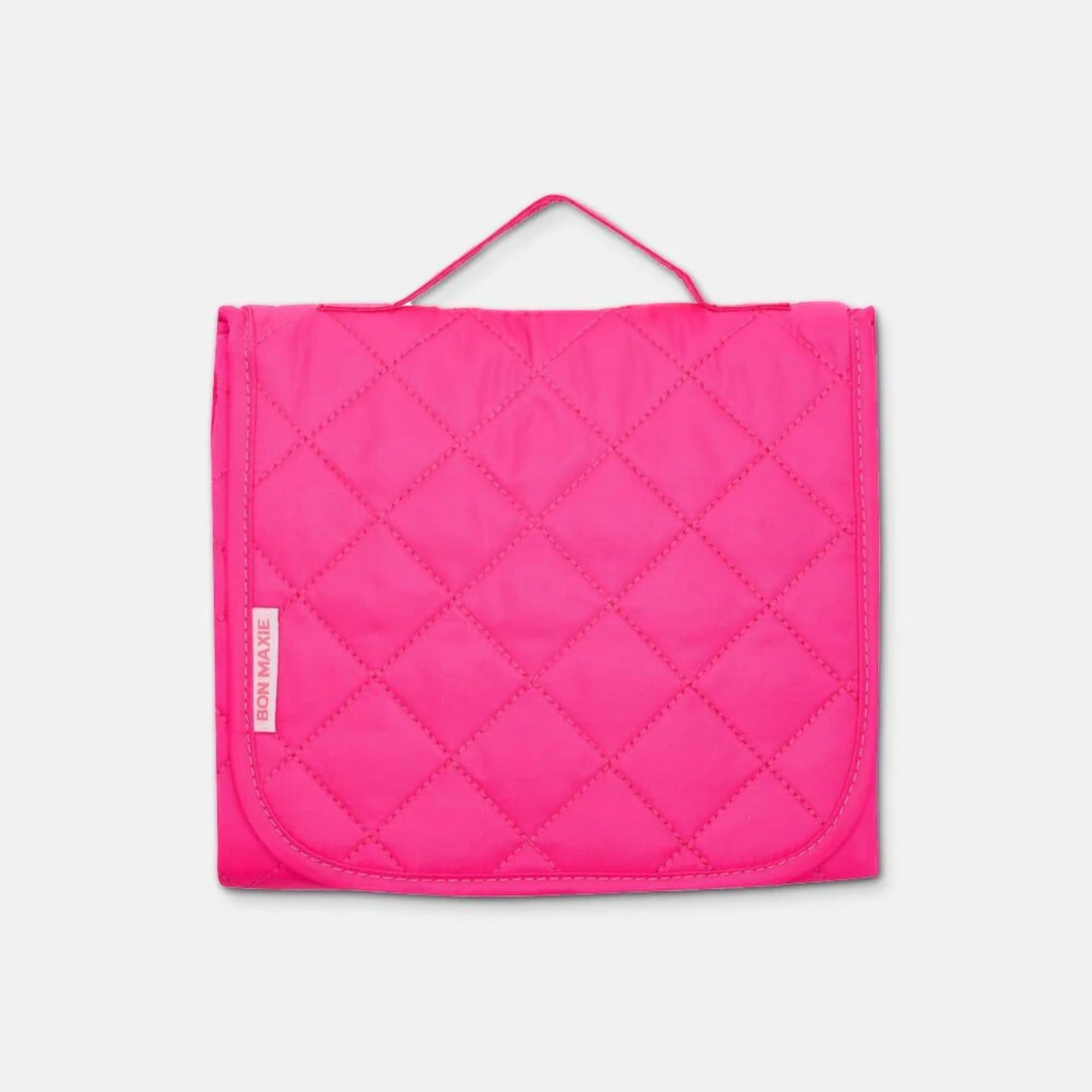 Quilted Change Mat Nappy Clutch - Neon Pink