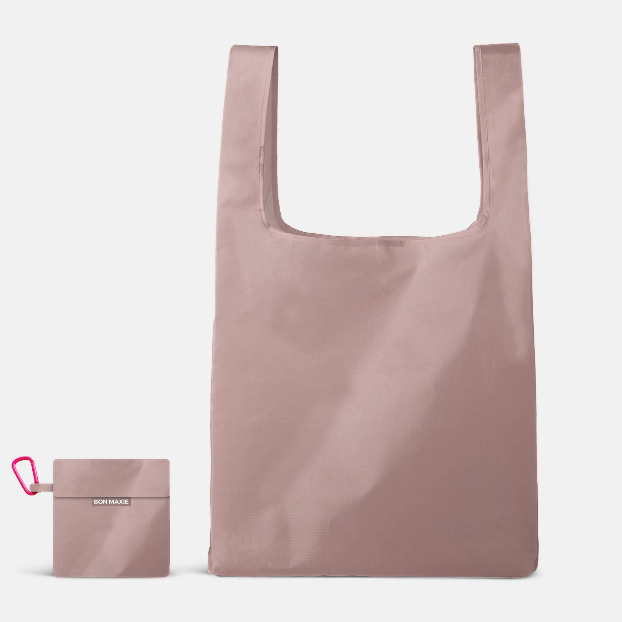 Reusable Shopping Bag with pouch in washable nylon - 2 Sizes -- Milk Tea